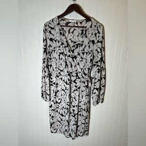 London Times Faux Wrap Dress Size 14 Long Sleeves Wedding Special Occasion Work